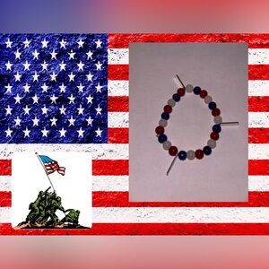 Support Our Troops Handmade bracelet by me ❤️🤍💙